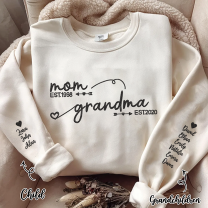 Personalized Embroidered Family Hoodie Sweatshirt T-Shirt Mother's Day Father's Day Christmas Gift