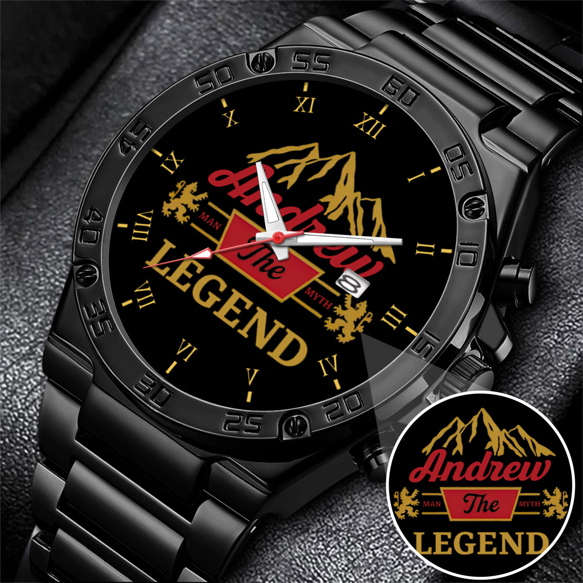 Father's Day Gift For Dad Custom Name The Man The Myth The Legend Limited Edition Watch