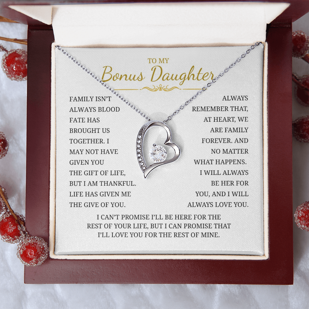 To My Bonus Daughter  Forever Love Necklace