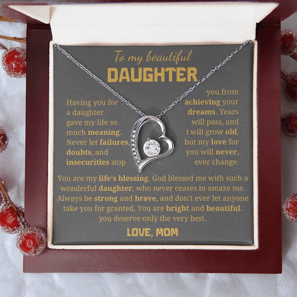 To My Beautiful Daughter  Forever Love Necklace