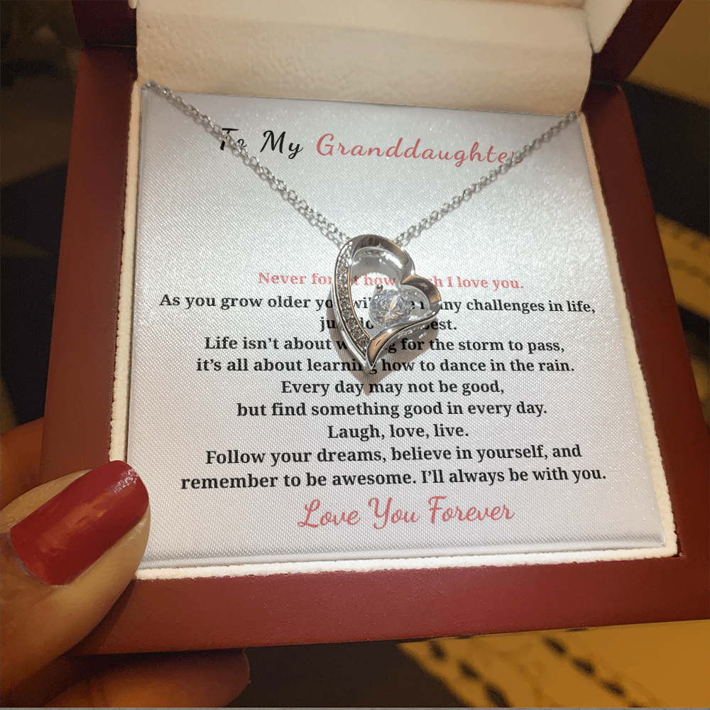 To My Granddaughter  Forever Love Necklace