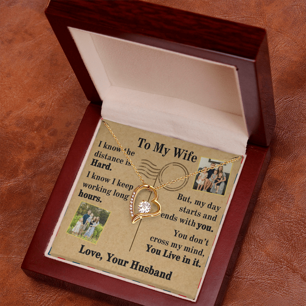 To My Wife Forever Love Necklace With 2 Photos