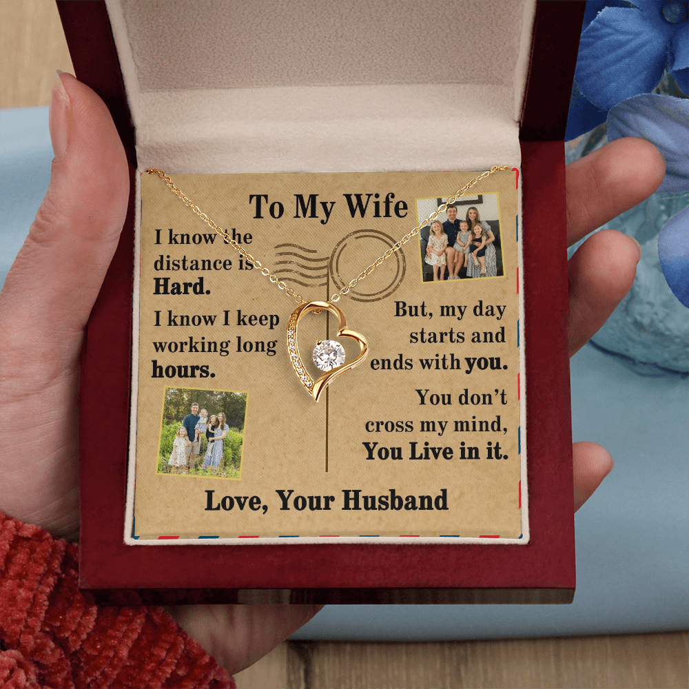 To My Wife Forever Love Necklace With 2 Photos