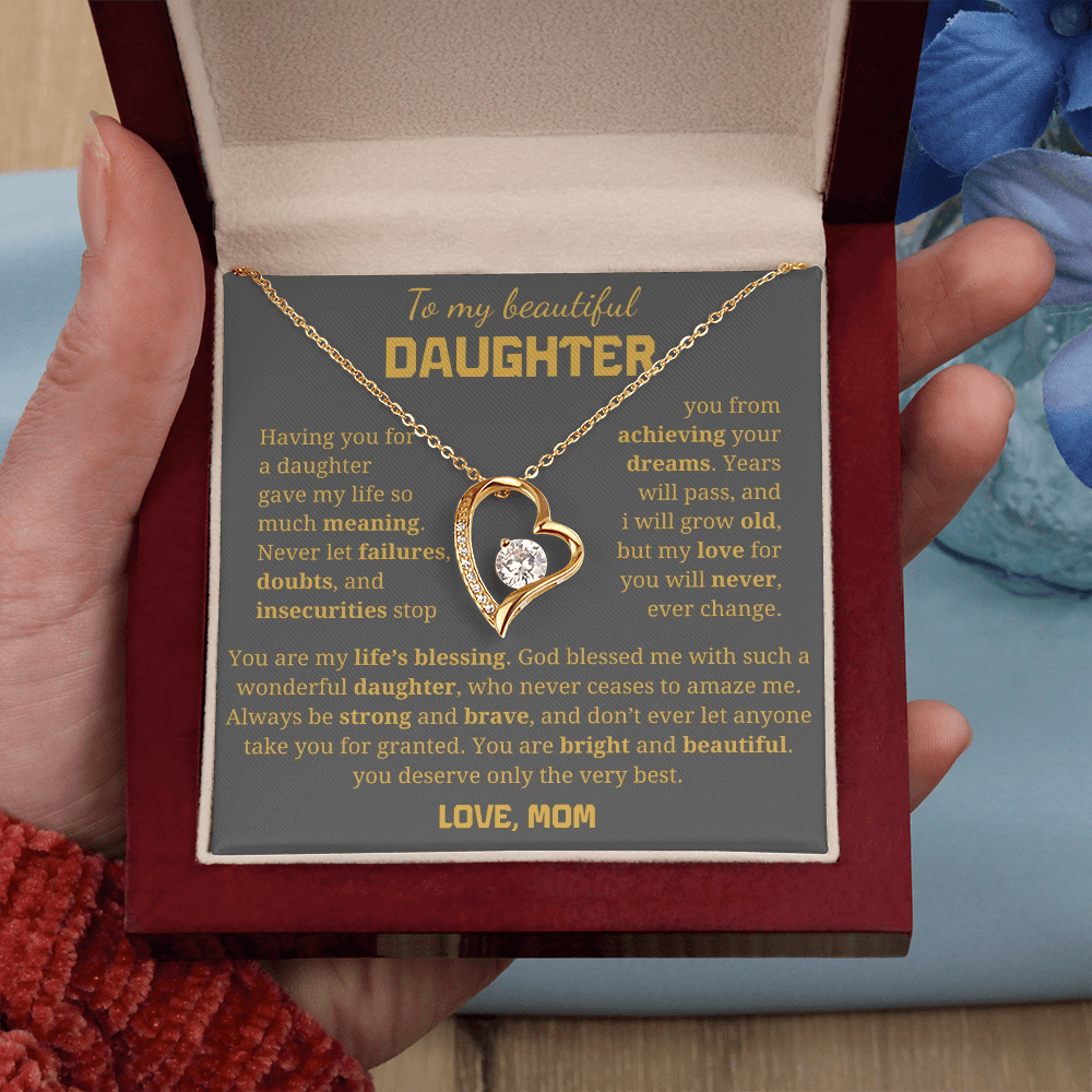 To My Beautiful Daughter  Forever Love Necklace