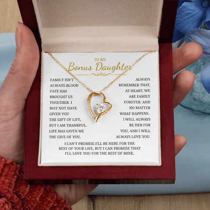 To My Bonus Daughter  Forever Love Necklace