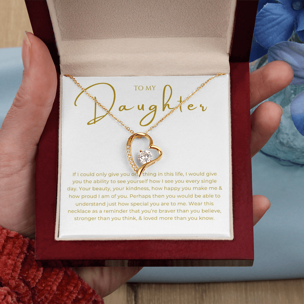 To My Daughter Interlocking Hearts Necklace