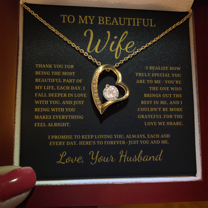 To My Beautiful Wife  Forever Love Necklace