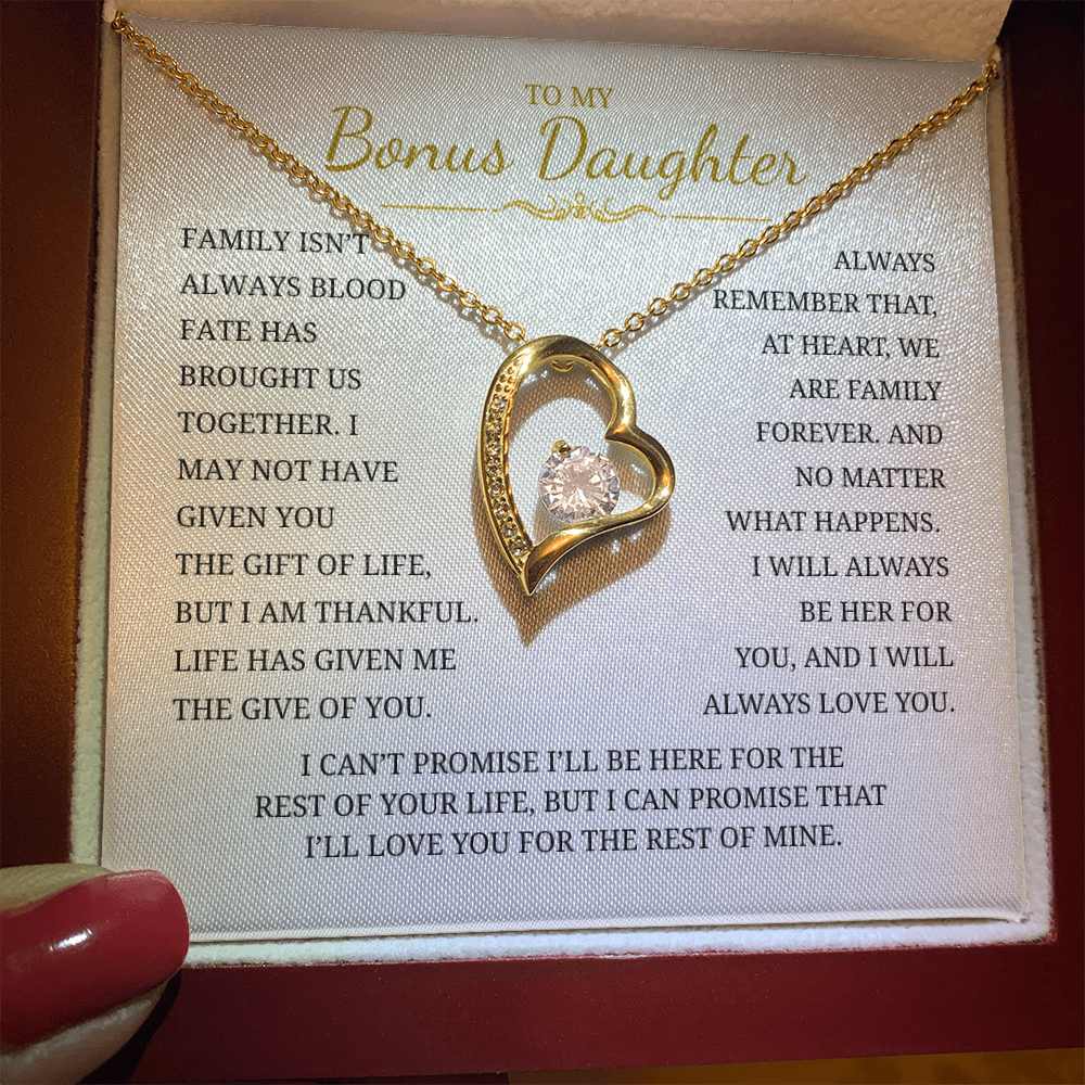 To My Bonus Daughter  Forever Love Necklace