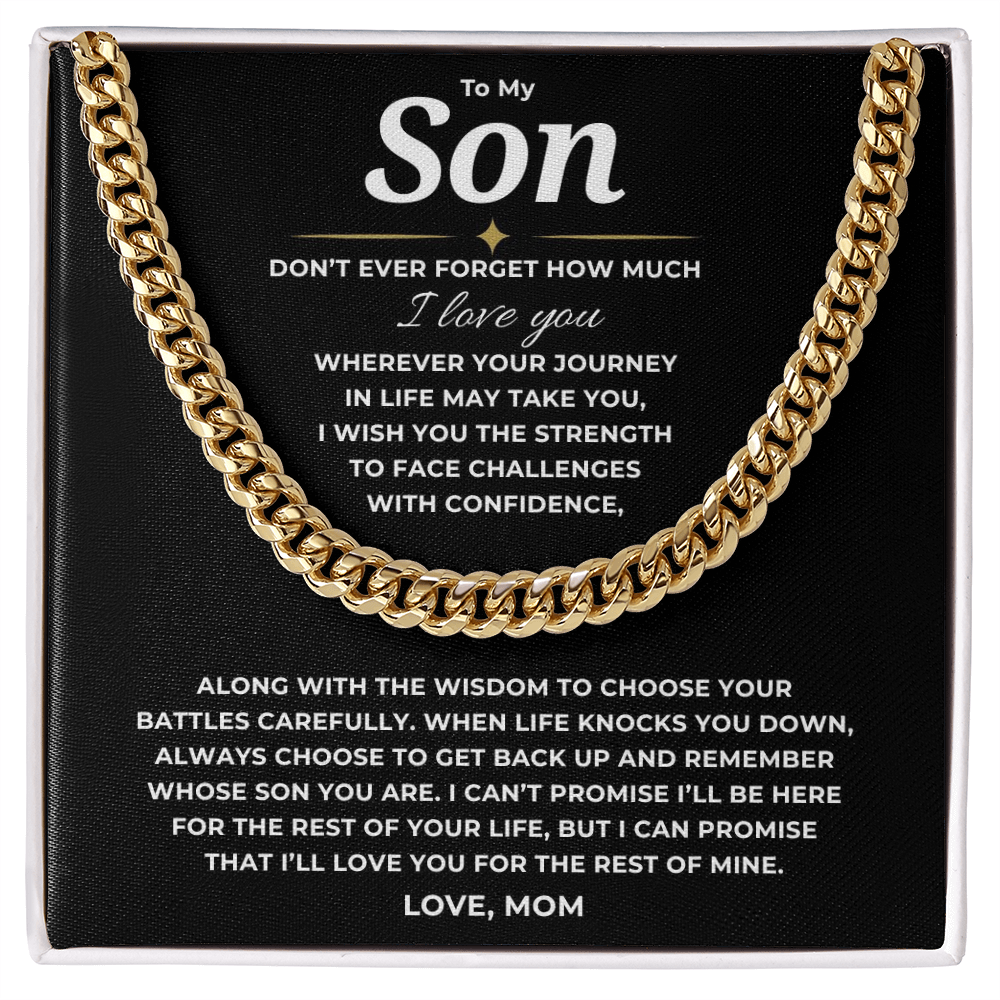 To My Son Cuban Link Chain