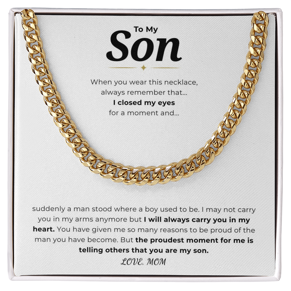 To My Son Cuban Link Chain