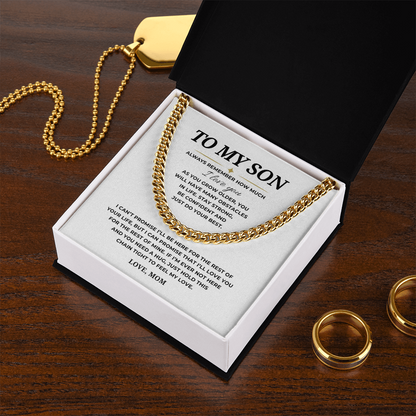 To My Son Cuban Link Chain