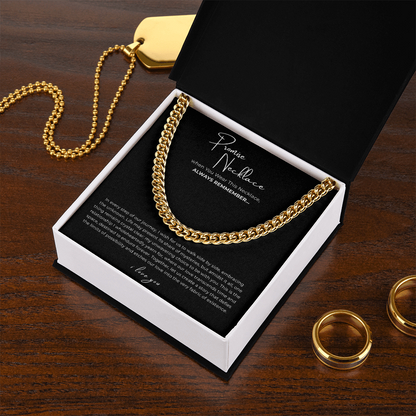 Promise Necklace Cuban Link Chain