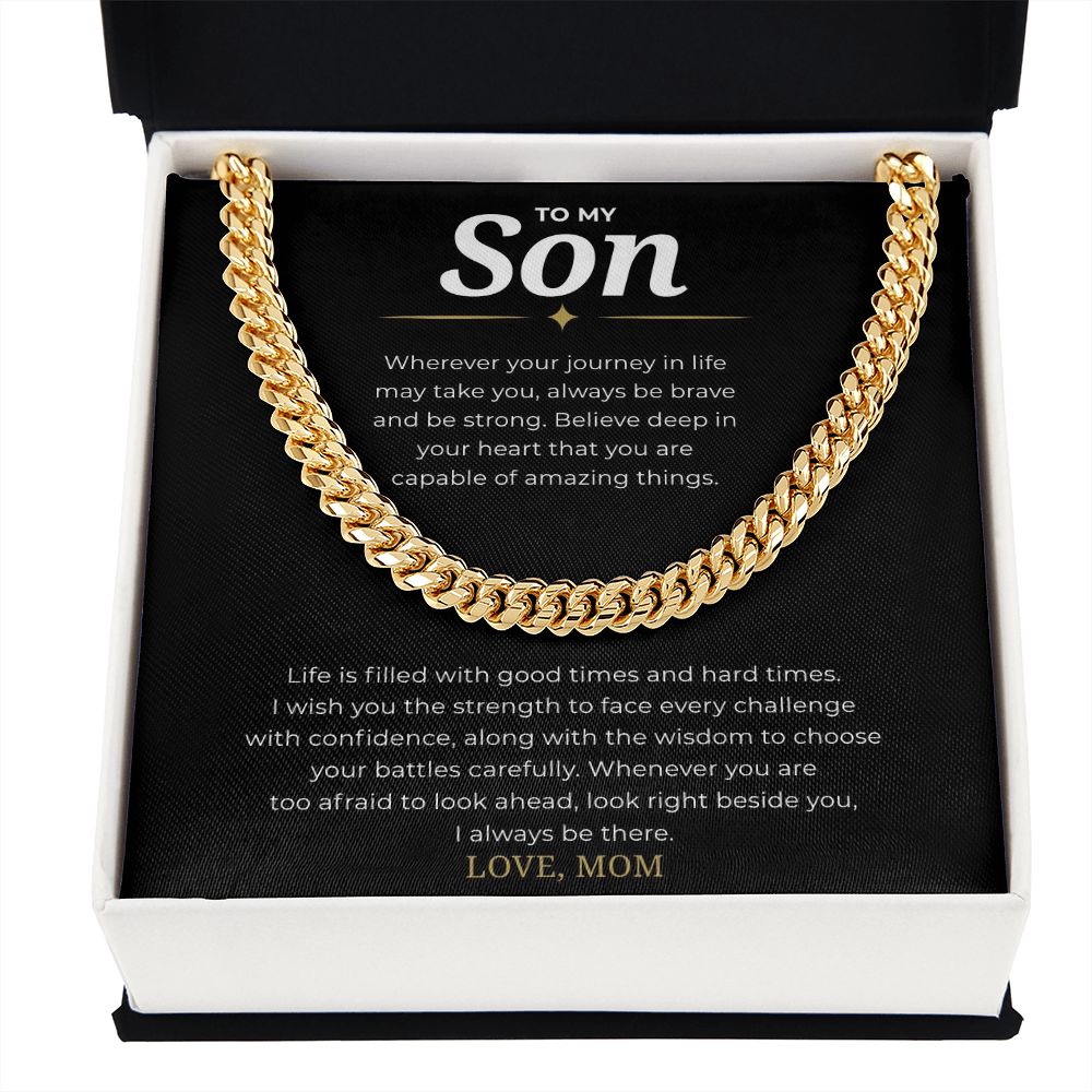 To My Son Cuban Link Chain