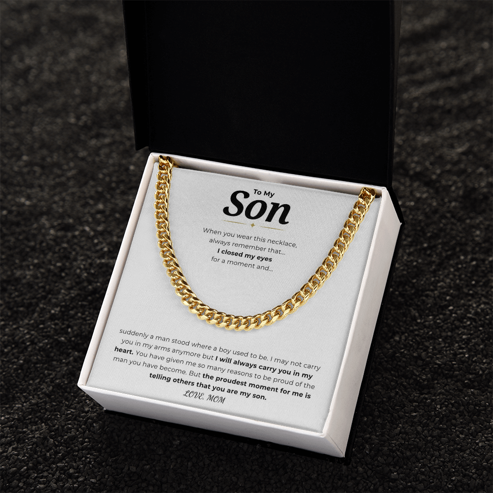 To My Son Cuban Link Chain