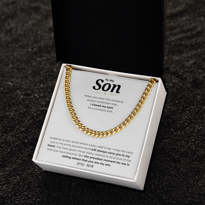 To My Son Cuban Link Chain