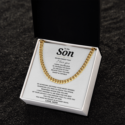 To My Son Cuban Link Chain