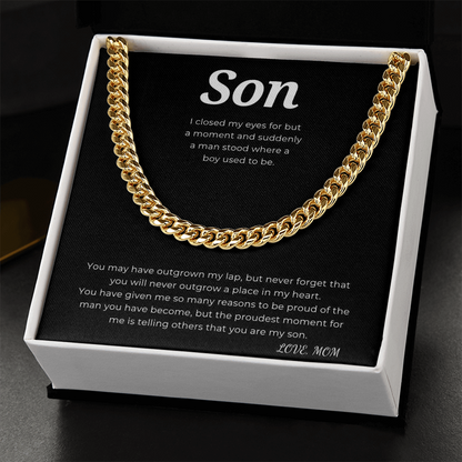 To My Son Cuban Link Chain