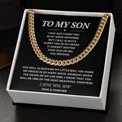 To My Son Cuban Link Chain