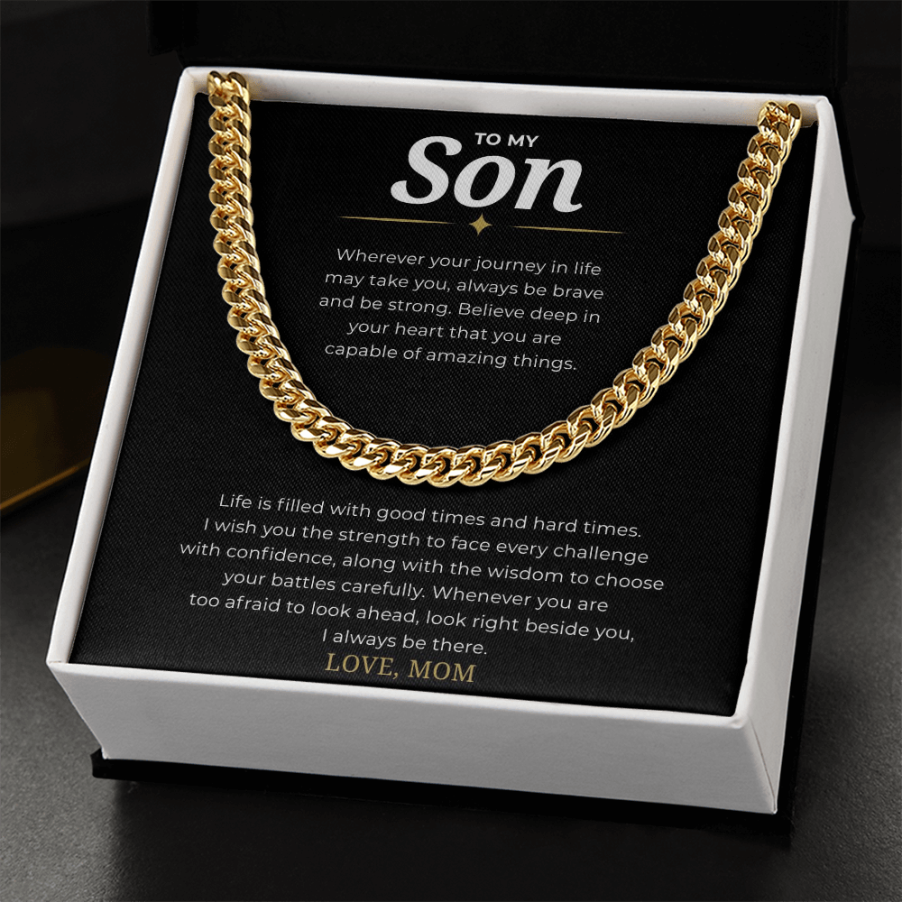 To My Son Cuban Link Chain