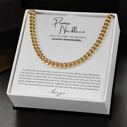 Promise Necklace Cuban Link Chain