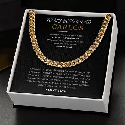 To My Boyfriend Cuban Link Chain