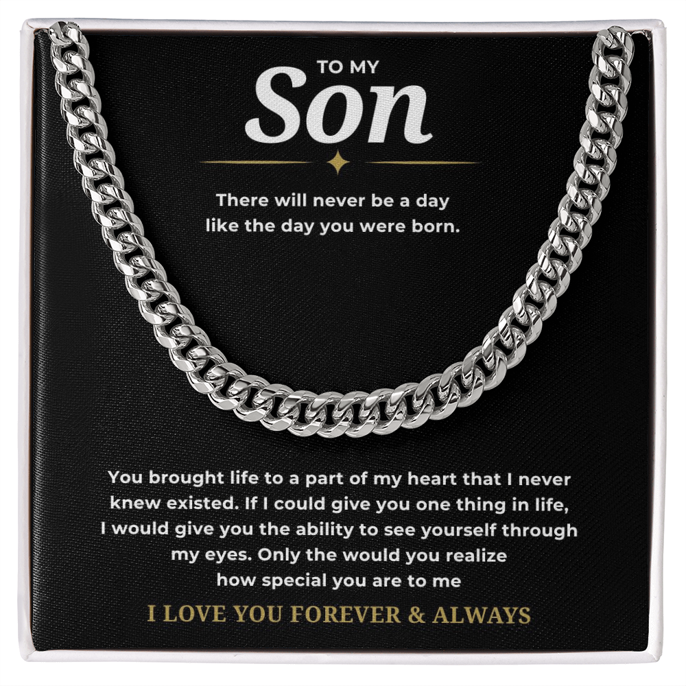To My Son Cuban Link Chain