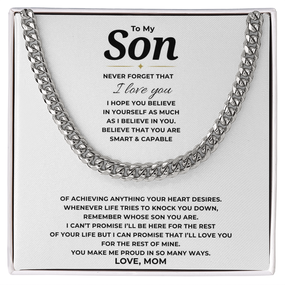 To My Son Cuban Link Chain