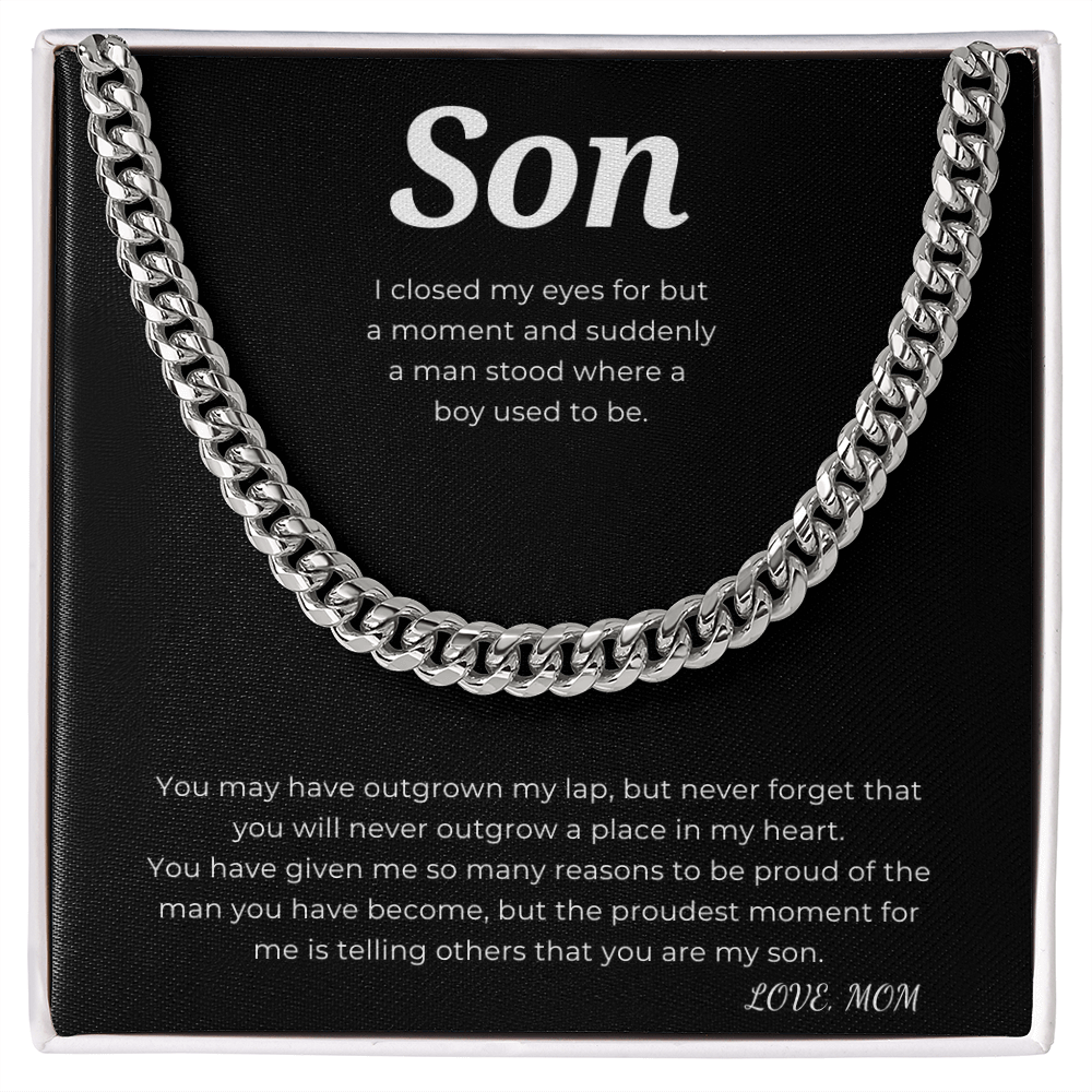 To My Son Cuban Link Chain