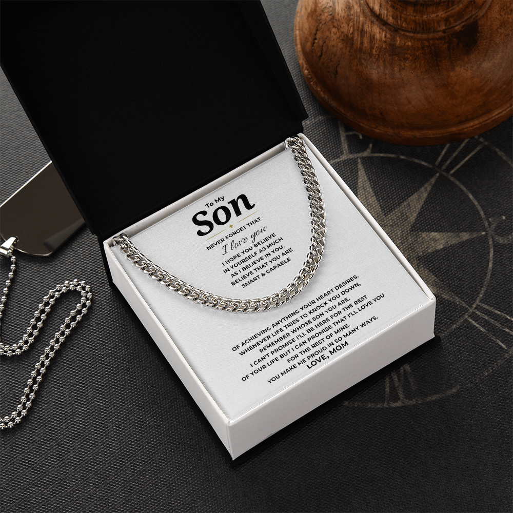To My Son Cuban Link Chain