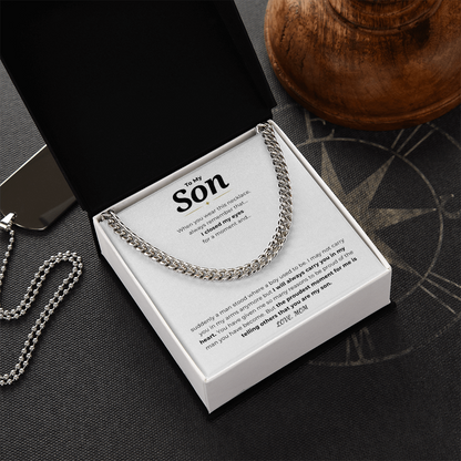 To My Son Cuban Link Chain