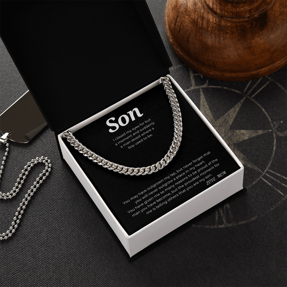 To My Son Cuban Link Chain