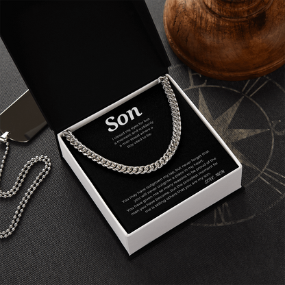 To My Son Cuban Link Chain