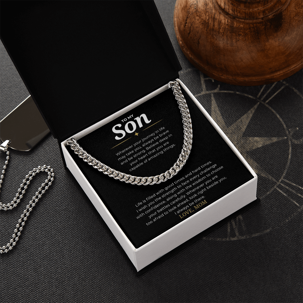 To My Son Cuban Link Chain