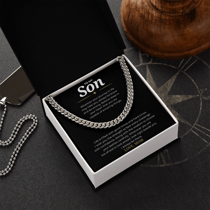 To My Son Cuban Link Chain