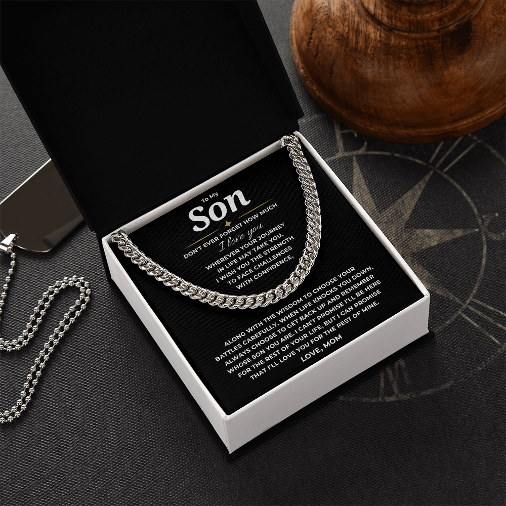 To My Son Cuban Link Chain