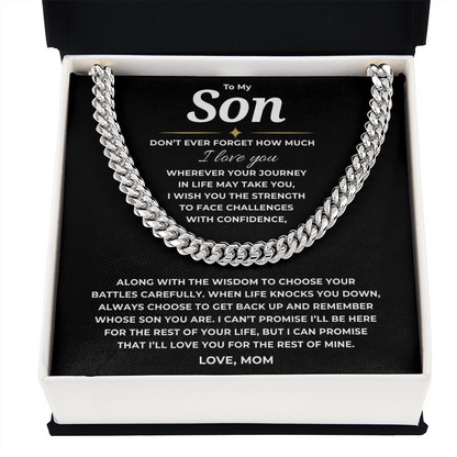 To My Son Cuban Link Chain