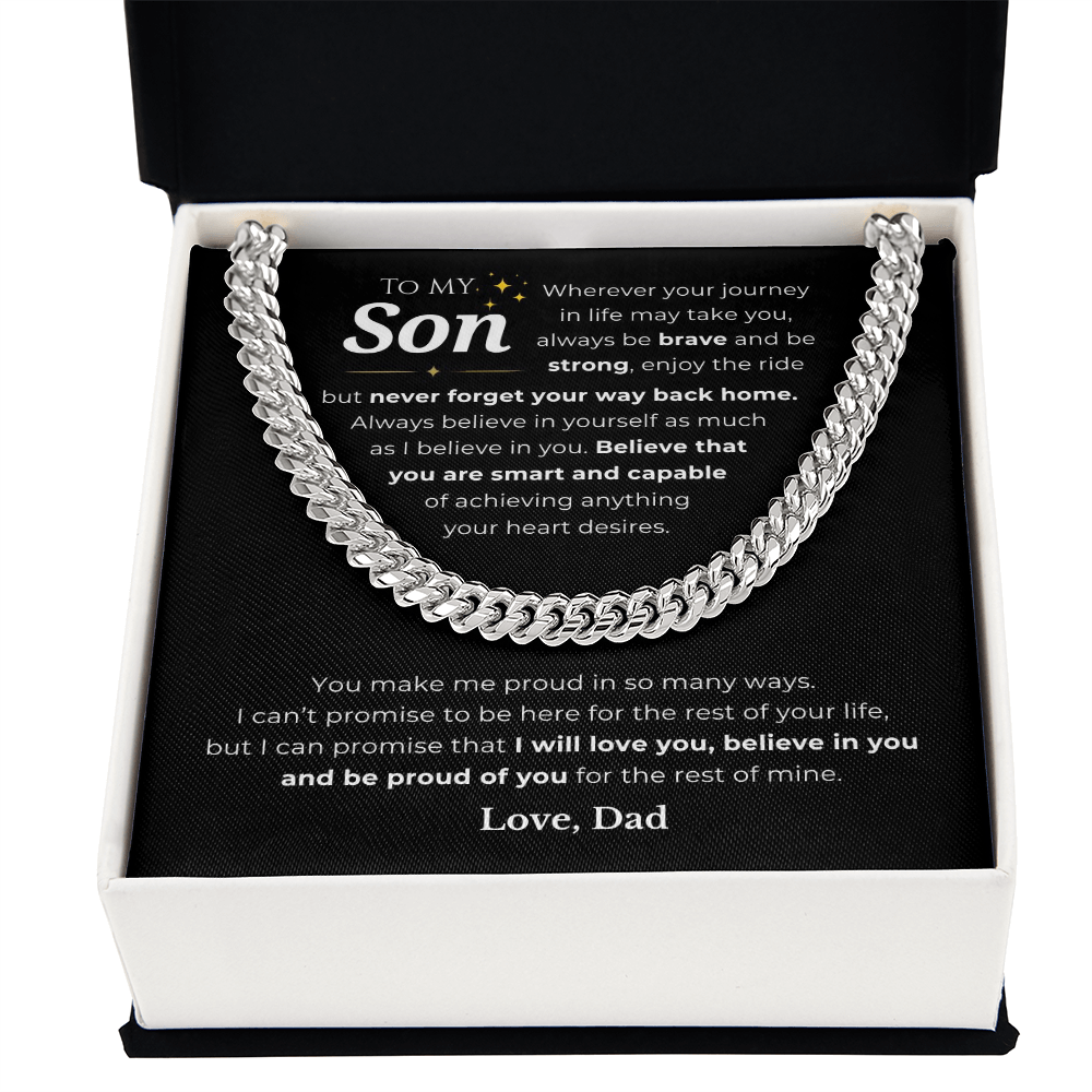 To My Son Cuban Link Chain