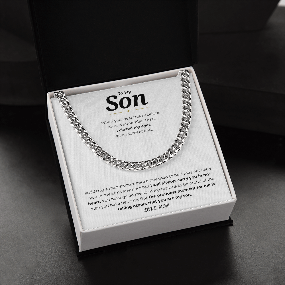 To My Son Cuban Link Chain