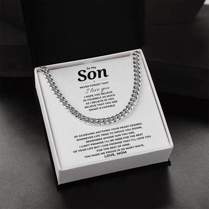 To My Son Cuban Link Chain