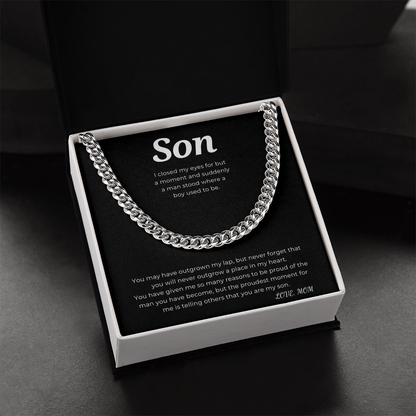 To My Son Cuban Link Chain