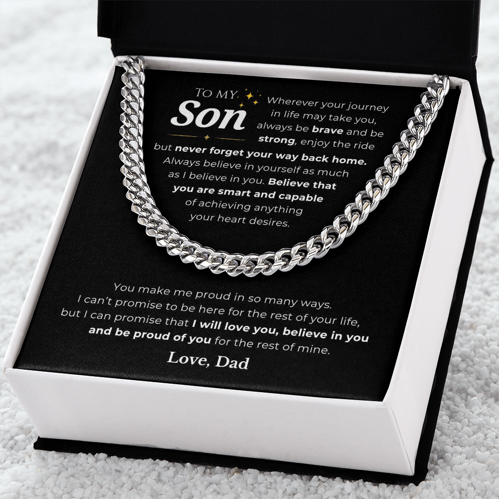 To My Son Cuban Link Chain