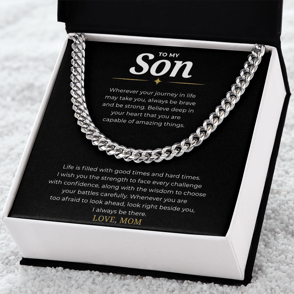 To My Son Cuban Link Chain