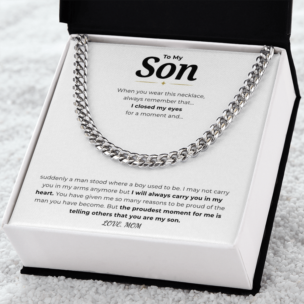 To My Son Cuban Link Chain