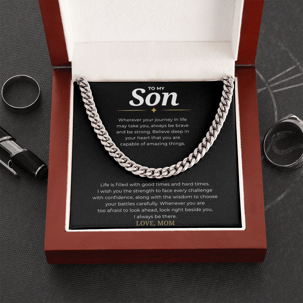 To My Son Cuban Link Chain