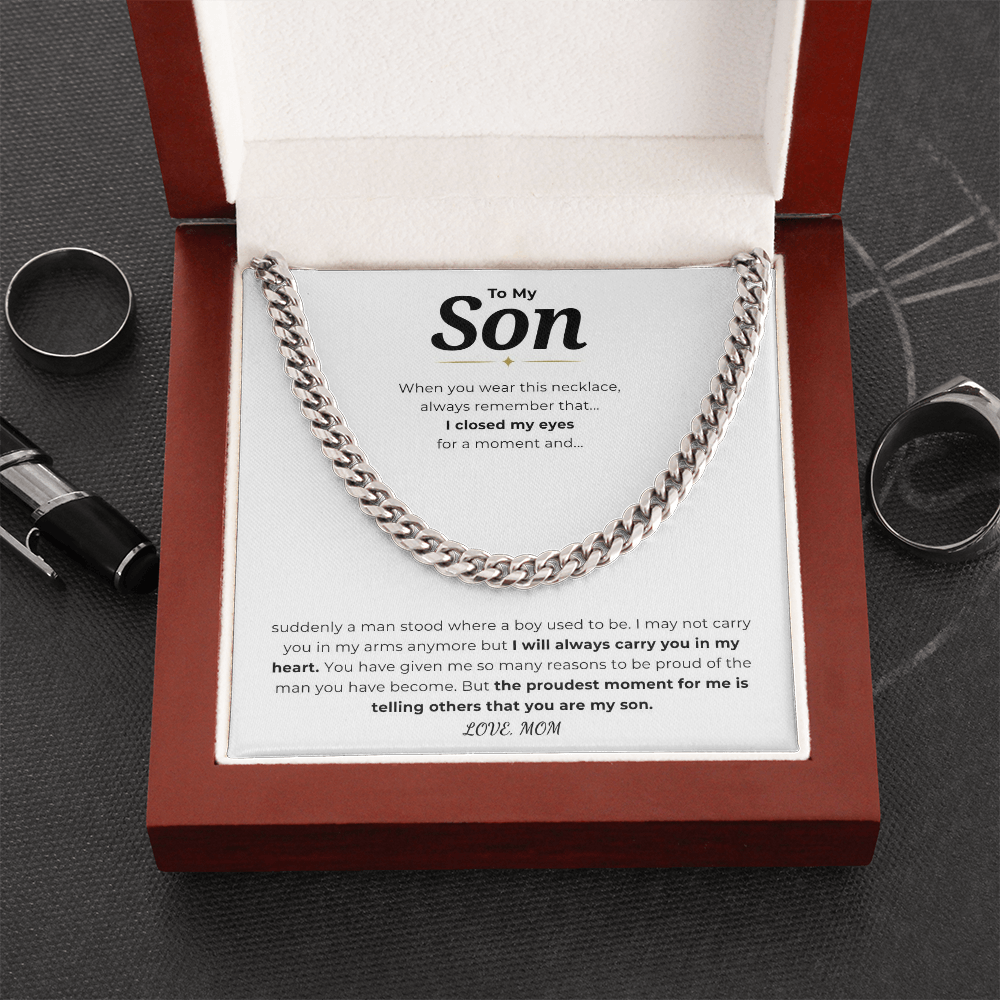 To My Son Cuban Link Chain