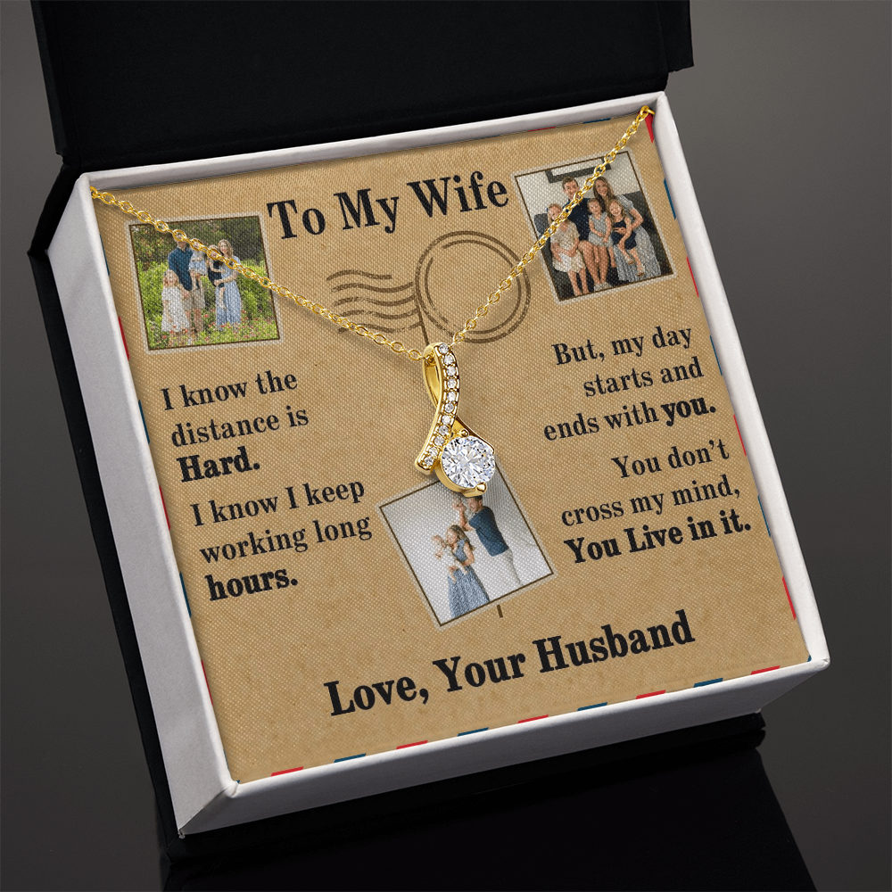 To My Wife Alluring Beauty Necklace With 3 Photos