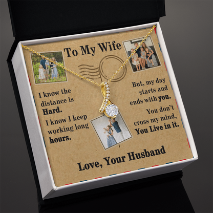 To My Wife Alluring Beauty Necklace With 3 Photos