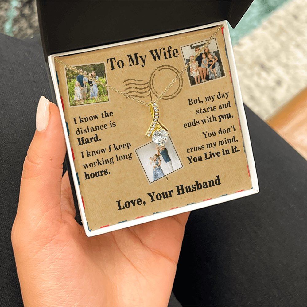To My Wife Alluring Beauty Necklace With 3 Photos