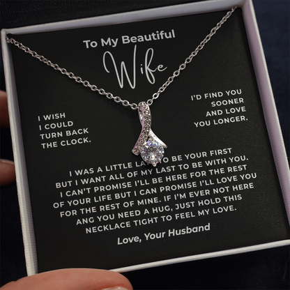 To My Beautiful Wife Interlocking Hearts Necklace