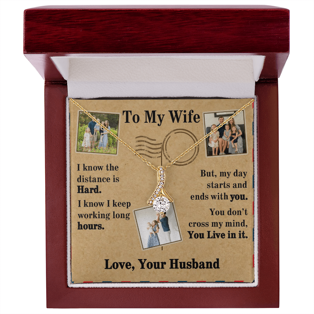 To My Wife Alluring Beauty Necklace With 3 Photos